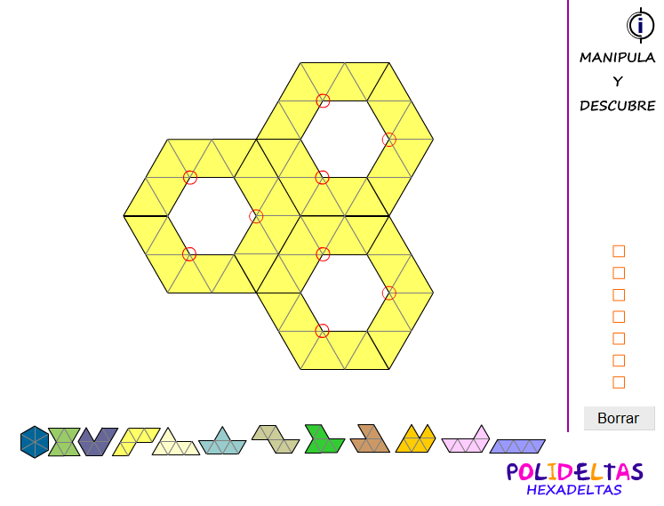 Polideltas y juego de hexadeltas para diferentes usos